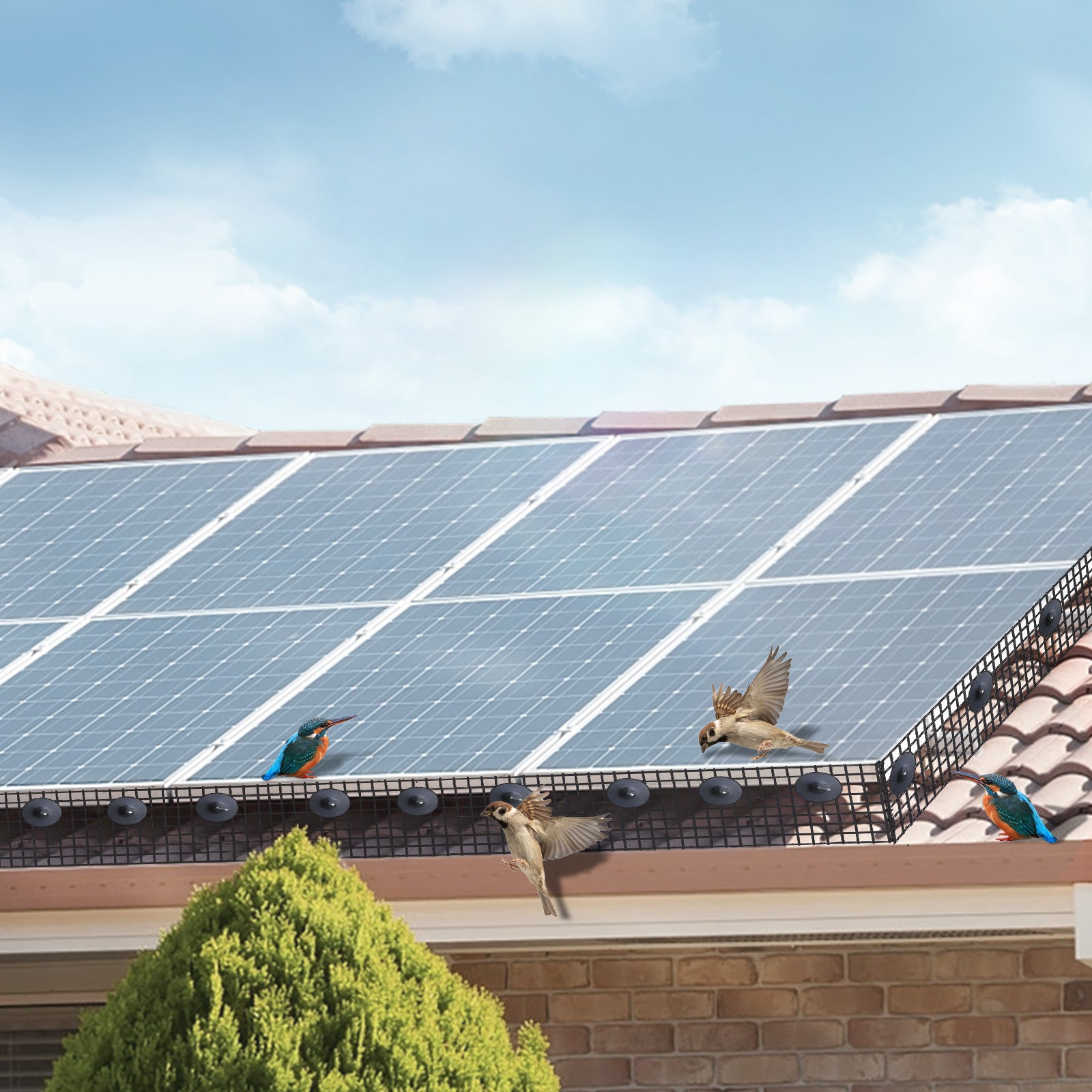 VEVOR  Solar Panel Bird Guard, Critter Guard Roll Kit With Tainless Steel Fasteners, Solar Panel Guard With Rust-proof PVC Coating,